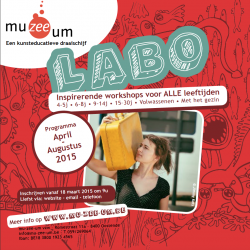 Nieuwe LABO-brochure april - augustus 2015